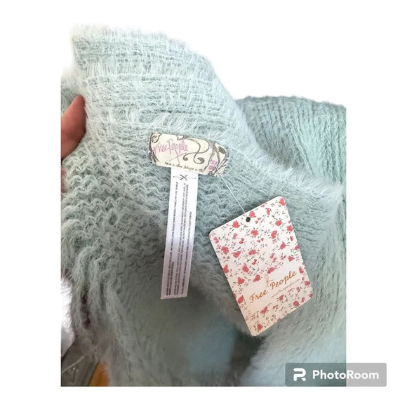 Free People Rectangle Soft Multi Way Blanket Scarf Wrap Fringed Edge Blue - Picture 2 of 4